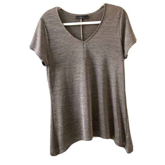 APT 9 Womens Size Large Multicolor Marled Stretch Short Sleeve Blouse - Picture 1 of 6